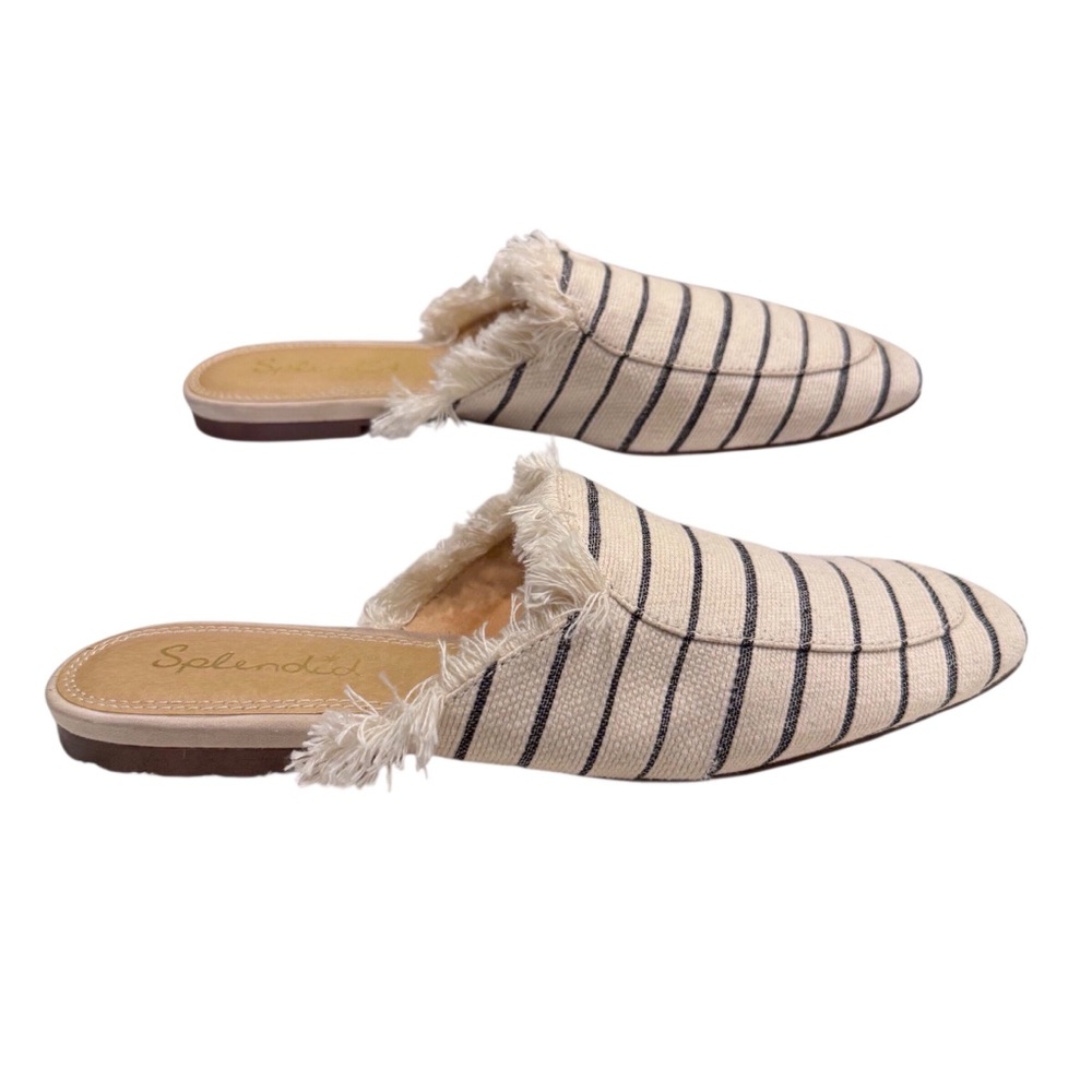 Splendid Women's Striped Tan and Black Mules.